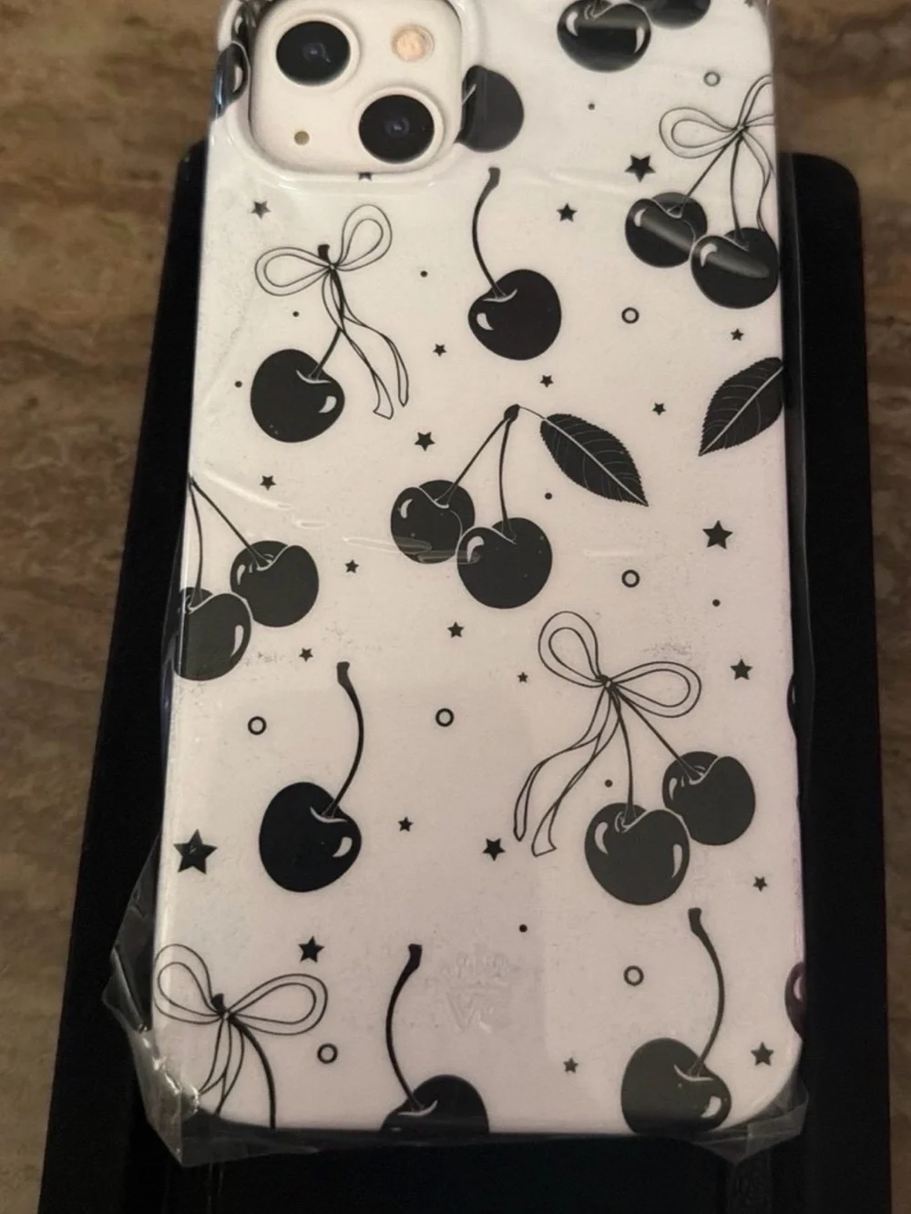 Velvet Caviar Black & White Cherry Pattern iPhone Case IPHONE 14 PLUS